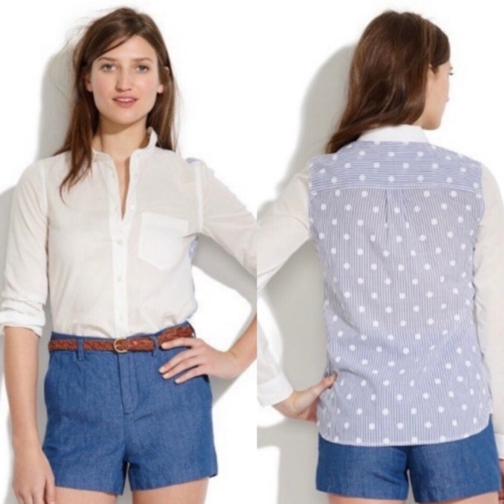 Madewell polka dot button down top size medium - Picture 1 of 8